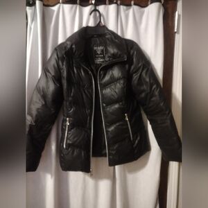 Guess Black Puffer Jacket Coat